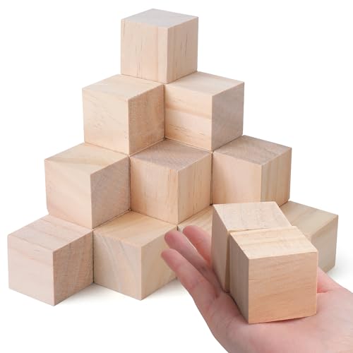 SOSMAR 20 Stück 40x40x40mm Blanko Würfel Bastel Holz Holzwürfel 4cm...