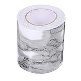 Hoement Moldura de Zócalo Autoadhesiva de Mármol Blanco Resistente y Fácil de Instalar Decoración para Pared Rodapié Flexible para Interiores y Renovación Rápida