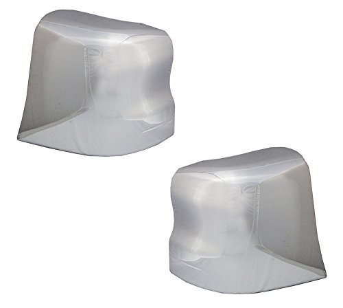 PetaParts PBP 31-037-S Plastic Chrome Driver and Passenger Side Bumper End for Freightliner Columbia, Pair