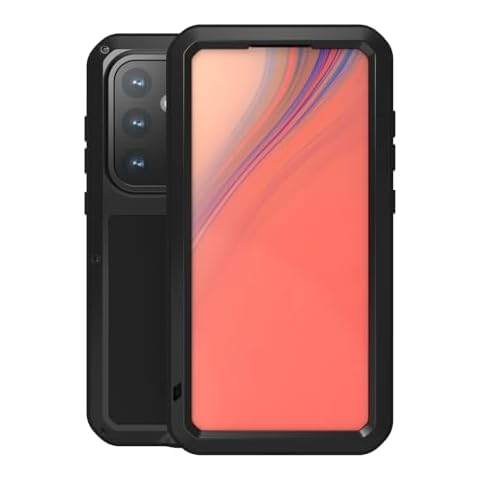 LOVE MEI Military Rugged Case For Samsung Galaxy S24Fe, with Tempered Glass Screen Protector, Shockproof Dustproof Scratch Proof Hybrid Metal and Silicone Gel Heavy Duty Full Body Cover for S24Fe Cover