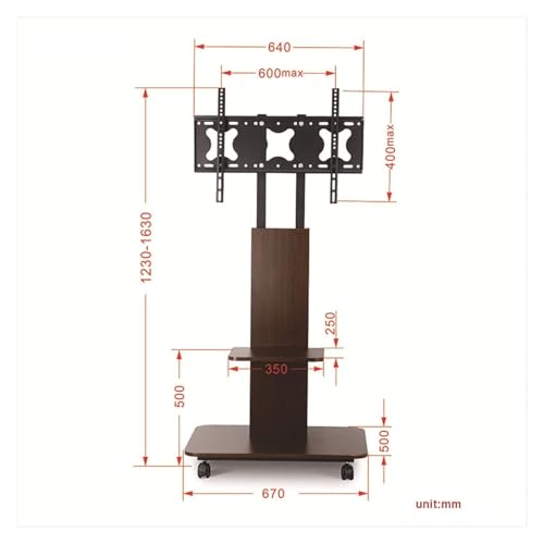 Soporte móvil para TV con ruedas y base giratoria miniatura 2