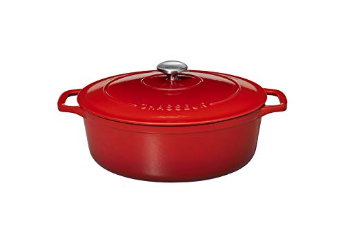 Chasseur 4733 Cocotte ovale-33 cm fonte émaillée 7.1 liters, Rubis (intérieur Noir)