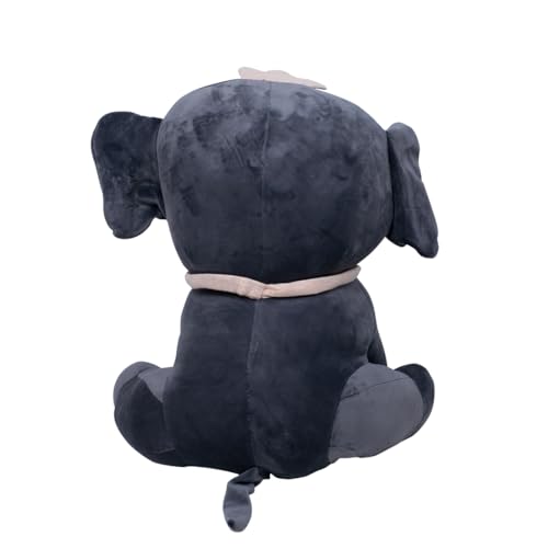Image of (30 CM Stuffed Elephant Soft Toy Cute Animal Plush Teddy | Super Soft Cuddle Elephant Embrace Toy for Kids & Babies | Black Huggable Stuffed Animal Birthday Gift for Boys and Girls