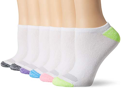 Hanes Women's No Show Socks, white color Heel/toe, Shoe Size: 5-9