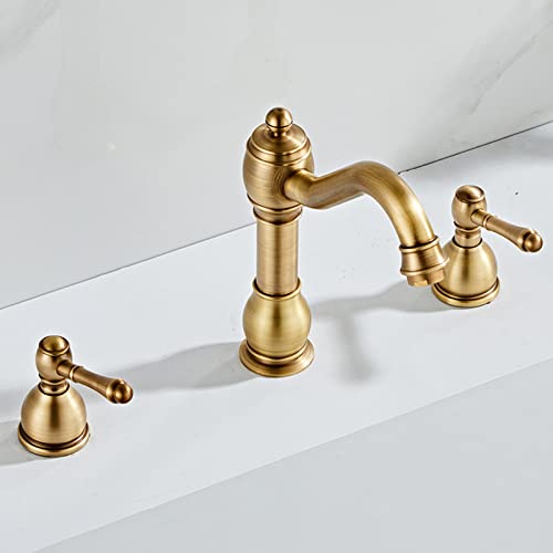 Robinet de salle de bain 8 pouces mélangeur 3 trous noir pour lavabo rétro - 6