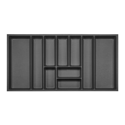 ORGA-BOX 3 Range-couverts Profondeur : 473 x Largeur : 891 mm anthracite avec structure Canvas pour tiroirs de 100, par ex. dans les cuisines Nobilia/Noblessa...