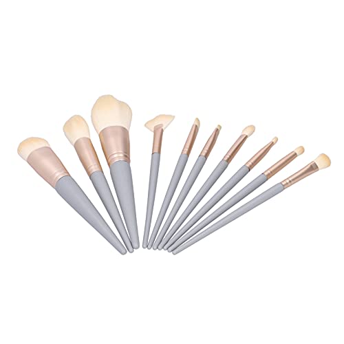 petjoyful Juego de 10 brochas de Maquillaje de cerdas Suaves para Colorete, Sombra de Ojos, resaltado de Cejas