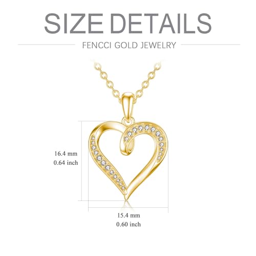 14k Solid Gold Heart Pendant with Moissanite Eternal Love Heart Necklace Jewelry Birthday Anniversary Mothers Day Gifts for Mom Her Wife4