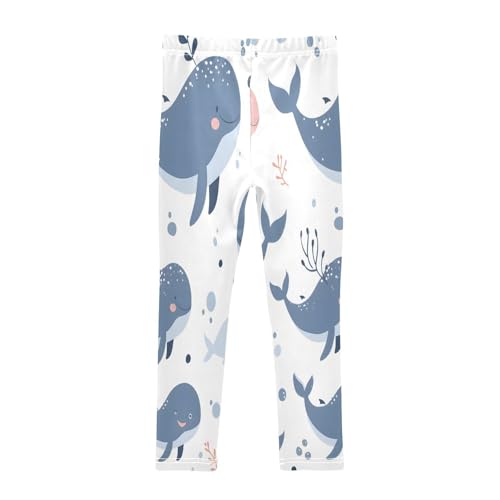 Toddler Girls Leggings Printed Yoga Pants Leggings Whales on A Light Background for Kids2