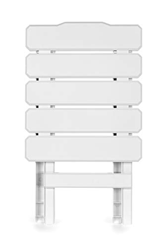 Image of Camco Adirondack Style Folding Plastic Large Table with Footrest Design and Easy to Setup Construction for Indoor or Outdoor Use, White
