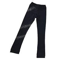 Perfeclan Schlittschuhhose Atmungsaktive Eiskunstlauf Strumpfhose Leggings Mädchen Rollschuh Skating Eislauf Strumpfhose Eiskunstlauf Leggings für Kinder und Erwachsene, mit Kristall, 150cm