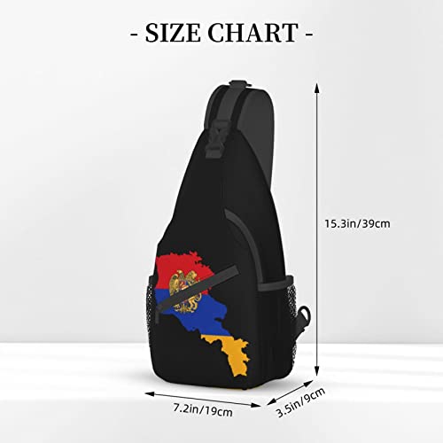 Mochila Sling con mapa de bandera armenia unisex miniatura 4