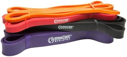 Iron Core Athletics 41" Loop Exercise Bands - Set of 4 bands - #1, #2, #3, #4 - Provides 5 - 180lbs Resistance / Assistance