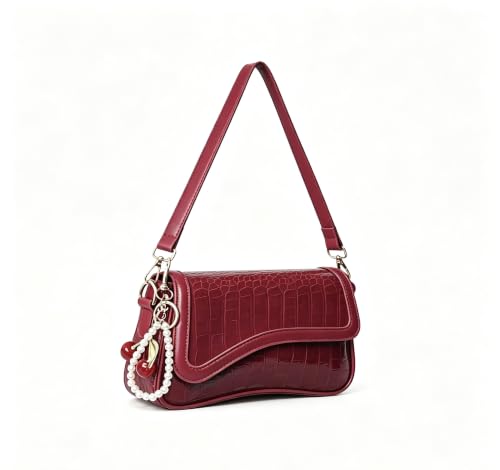 Image of PU Leather Tote Bag for Women with 2 Removable Straps and Zipper Closure
