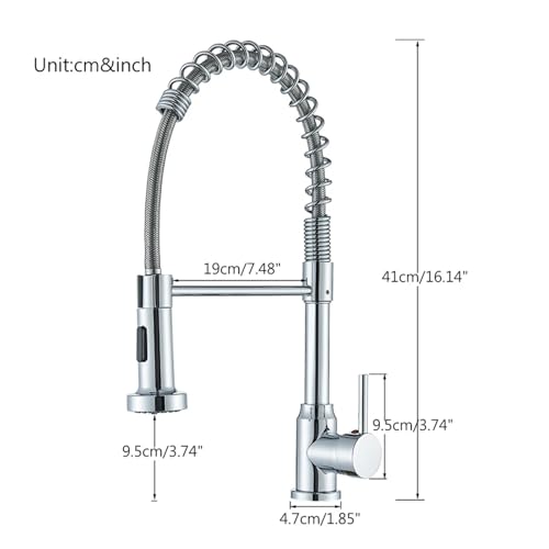 Grifo extraíble de níquel para cocina moderna con doble función de agua 3