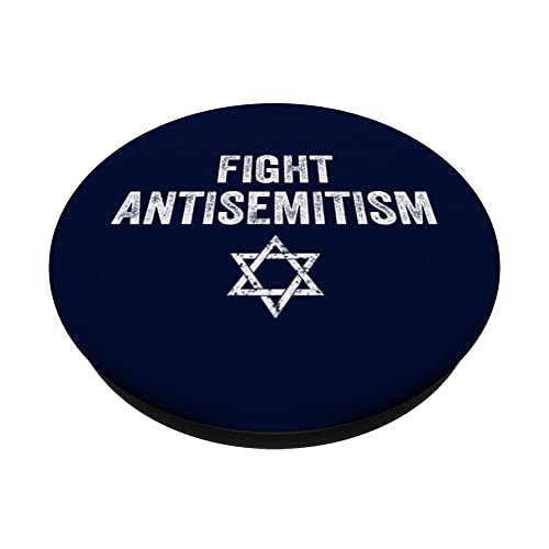 Fight Antisemitism Stop the Hate Jewish Pride PopSockets Swappable PopGrip, Black - Image 2