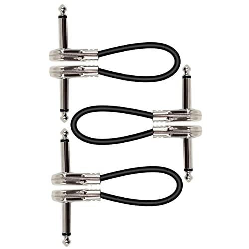 Toddmomy Replacement Guitar Effect Cables 3 Pack Guitar Patch Cable Metal Connectors for Guitar Effectors Musical Instruments
