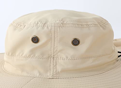 Image of Home Prefer UPF50 Mens Sun Hat with Neck Flap Quick Dry UV Protection Cap Womens Wide Brim Fishing Hat Neck Flap Beach Garden