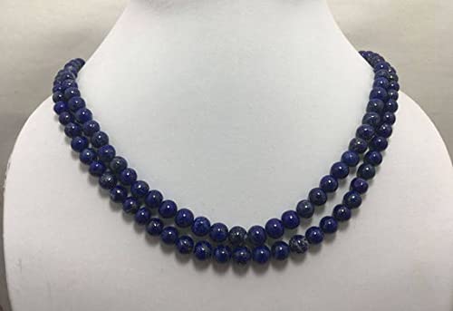 LKBEADS Natural Lapis Lazuli Smooth Round Beads, 5mm to 8mm, 18 inches, Blue Beads, Gemstone Beads, Semiprecious Beads