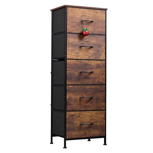 WLIVE Tall 5-Drawer Fabric Dresser