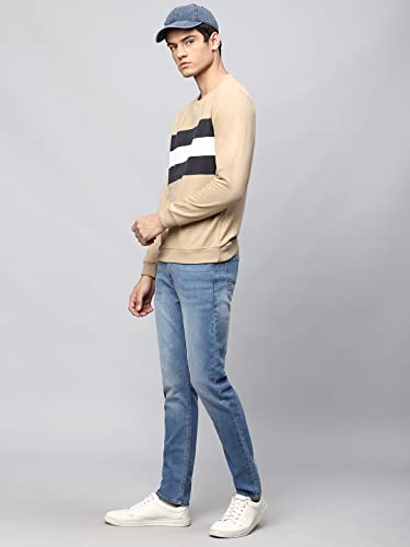 Image of Dennis Lingo Men's Poly-Cotton Sweatshirt with Crew Neck - Regular Fit Full Sleeves, Casual Winterwear for Men
