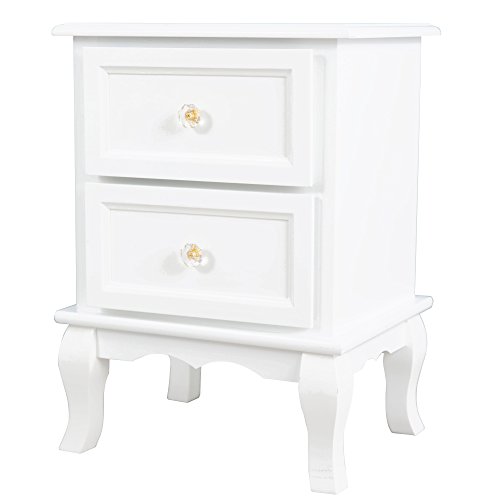 Jalano Nachttisch Siena weiß Holz Nachtkommode Schrank 52 x 30 x 38 cm