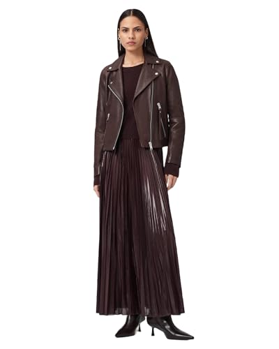 Image of AllSaints Women's Leather Jacket Dalby Biker