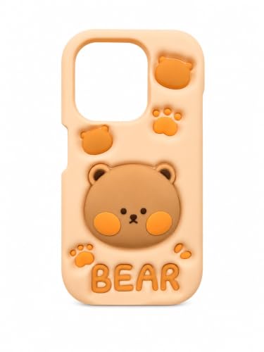 Dezet Cute 3D Bear Back Cover for Oppo A3X 5G (Beige) - Image 2