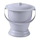 Generic Lidded Spittoon for Home Use, Portable Urinal Bucket for All Ages, Gray