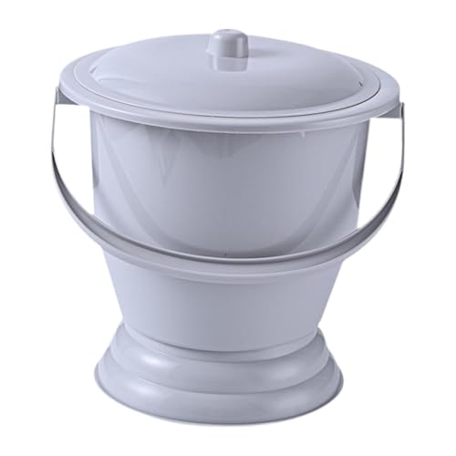 Generic Lidded Spittoon for Home Use, Portable Urinal Bucket for All Ages, Gray