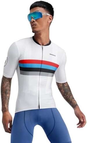 SIROKO - Maillot para Ciclismo M2 Westfalia - M - Blanco/Rojo