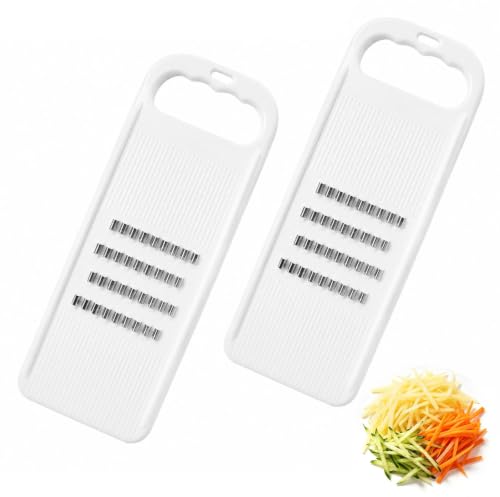 2 Tarki do Warzyw, Krajalnica Julienne 3mm i 5mm, 26 x 10 cm Biała
