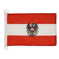 AZ FLAG Bootflagge Österreich Mit Adler - 45x30 cm - Österreichische Bootsfahne 30 x 45 cm Marine Flaggen - Flaggen