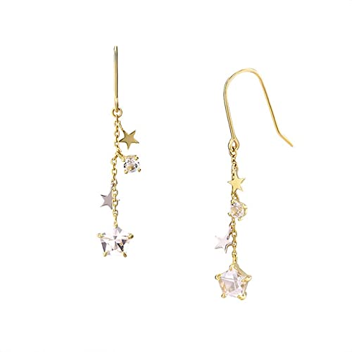 Boucles d'oreilles clous or 18K et topaze blanche naturelle