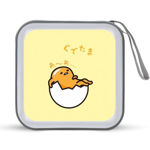 ぐでたま CDケース プラケース DVD収納ケース CD収納ボックス ディスクケース 防水 メディアケース 大容量 40枚収納 小型 持ち運び便利 薄型 ファスナー付 旅行