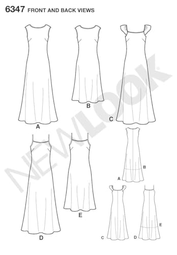 New Look Sewing Pattern 6347: Misses Dresses, Size A, Paper, Multicoloured, A (10-12-14-16-18-20-22)