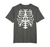 Esqueleto Costilla Jaula X-Ray Adulto Niños Divertido Halloween Camiseta