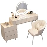 Specchio per il trucco con luce LED: rispetto ad altre panchine da toeletta, il nostro set da tavolo con luce ha un grande specchio da trucco con luce LED regolabile integrata con tre modalità di illuminazione (bianco caldo, luce naturale, bianco freddo) tra cui scegliere, molta luce per illuminare la tua bellezza in ogni momento.