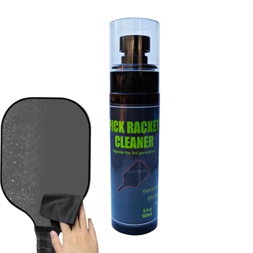 ピックルボール パドル用クリーナー、ピックルボール パドル消しゴム, 100ml ピックルボール ラケット クリーン リキッド, ピックルボールラケットクリーナー、迅速かつ効果的なラケットケアでスピンと精度を向上させます