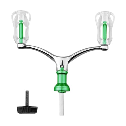 T Tooyful ダブルロッカー釣りリールハンドル、ロッカーアーム釣り修理、アクセサリー、1000-4000用の頑丈なアルミ合金クランクハンドル, 緑