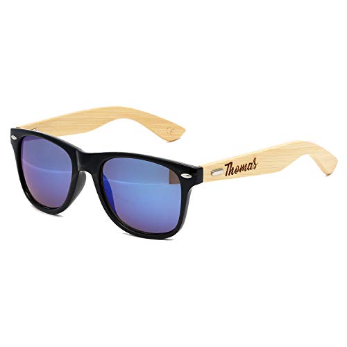 Awerise Personalized Wooden Sunglasses Unisex Custom Wood UV400 Sunglasses (Sunglasses with wood box, 0)