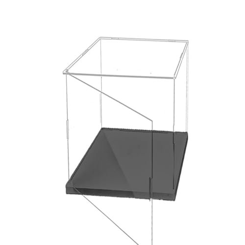 Clear Acrylic Display Case, Self-Assembly Acrylic Box with Black Thick Base and Side Door, Dustproof Protection Showcase Organizer for Collectibles Doll Toys Models Figurine (20X20X30cm/8X8X12inch)
