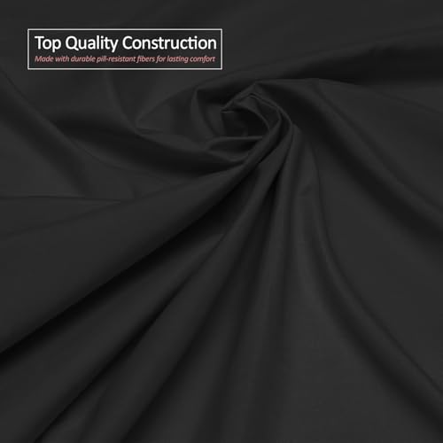 Image of BEVI - Home Premium Solid Plain Single Bedsheet with 1 Pillow Cover 300 TC Microfiber for Single Bed | Size (60 inch x 90 inch) Slate Black