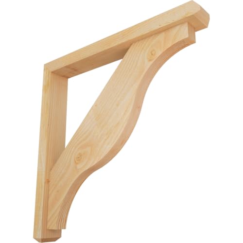 4"W x 30"D x 30"H Funston Craftsman Rough Sawn Bracket w/Offset Brace, Douglas Fir