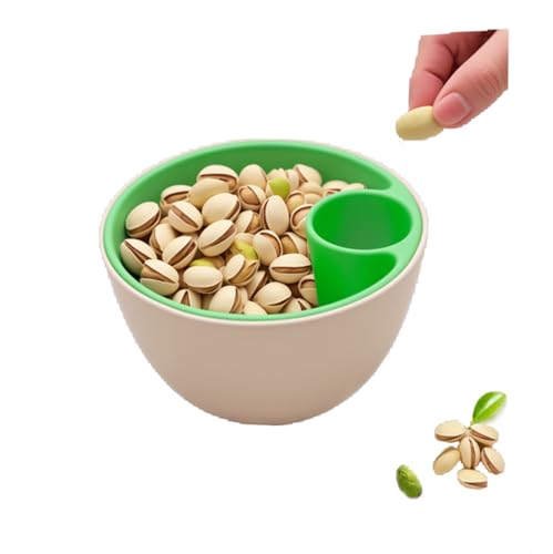 Dual Chamber Pistachio Bowl with Shell Storage