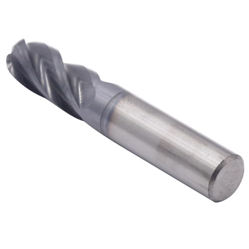 Image of BestParts 1 /2 inch 4 Flute Ball Nose Solid Carbide End Mill - AlTiN Coated | 30 Degree Helix, 1 /2 inch Cutting Diameter, 1 /2 inch Shank Diameter, 1 inch Length of Cut, 3 inch Overall Length