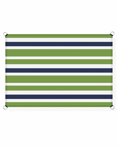 Sun Shade Sails Canopy 8x10 FT, Green Navy Blue White Geometric Stripes UV Protection Outdoor Shade Canopy, Rust Resistant Tear Patio Sail Shade for Sunshade Outdoor Patio Backyard Garden