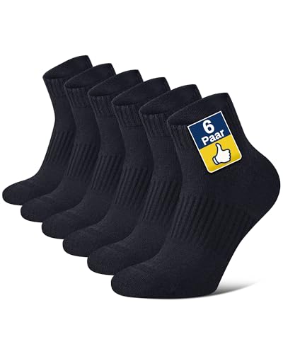 Niofind pack 6 pares calcetines deporte hombre y mujer de algodón transpirables, calcetines deporte hombre acolchados para running, fitness y uso diario