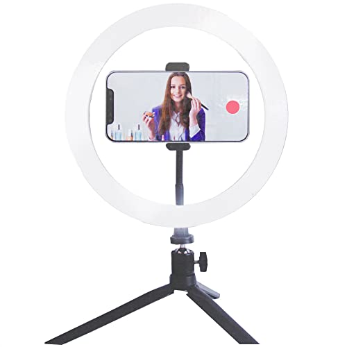 Ring Light 10 polegadas c/ 3 Iluminações, Tripé, Suporte, Controle Remoto e Microfone c/clip para Smartphone 3 310n+pjXd-L