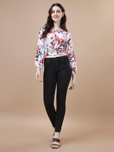 Image of Wedani Women's Casual Foral Print Puff Sleeve Regular Top